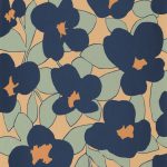Обои — Casadeco — ICONIC — Flower power — Bleu marine (арт. 88393101)