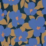 Обои — Casadeco — ICONIC — Flower power — Bleu indigo (арт. 88396404)