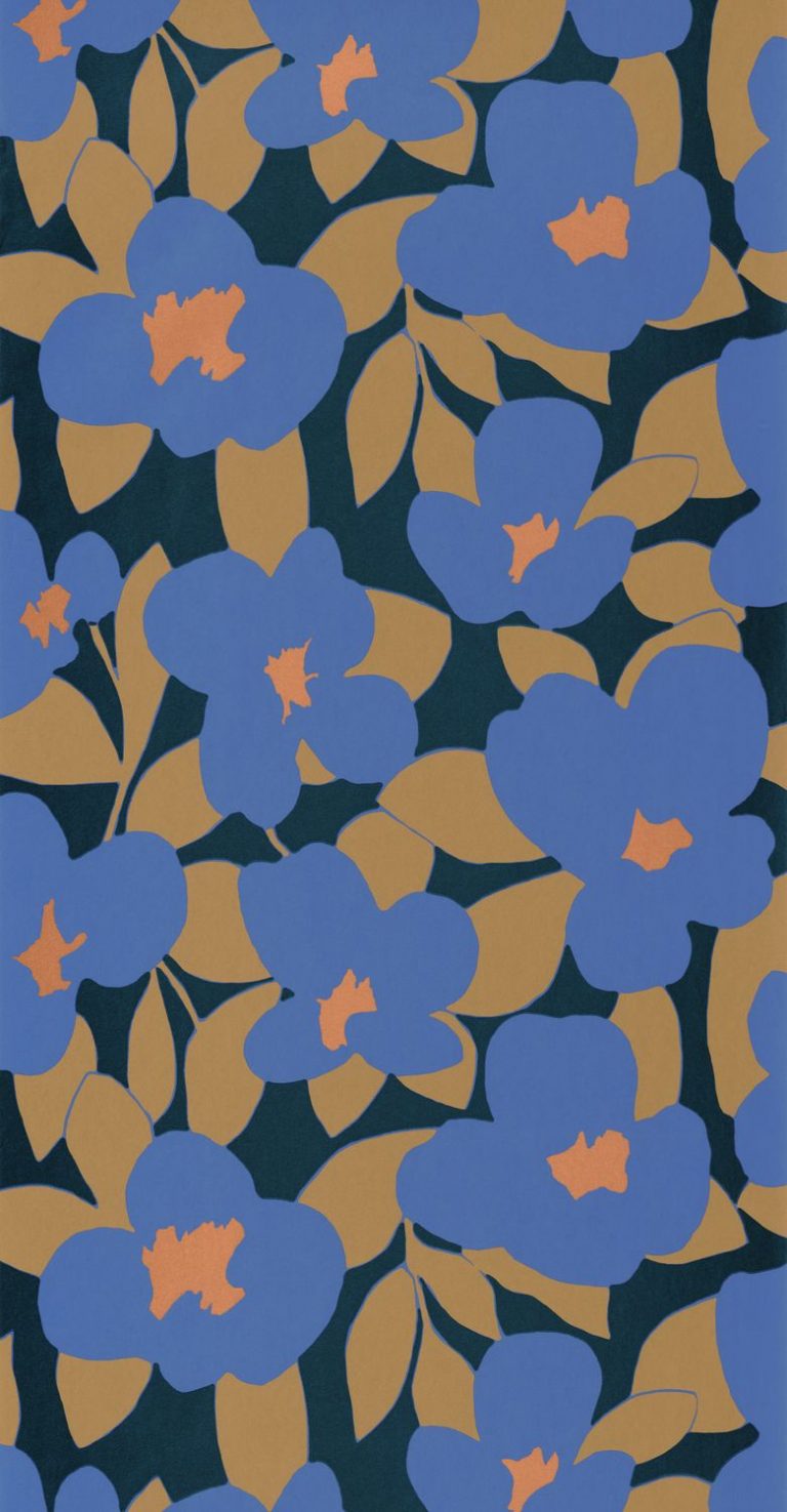 Обои — Casadeco — ICONIC — Flower power — Bleu indigo (арт. 88396404)