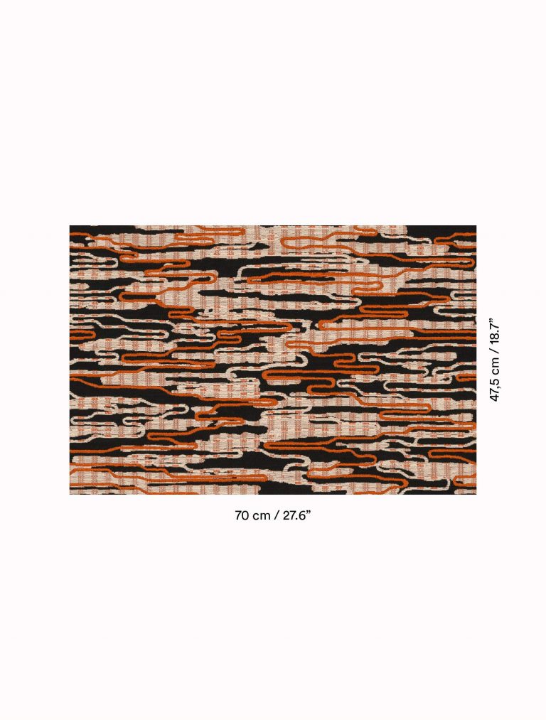 Ткань — Dedar — Under Way 1963 — 001 black, white and orange — 00T2504600001