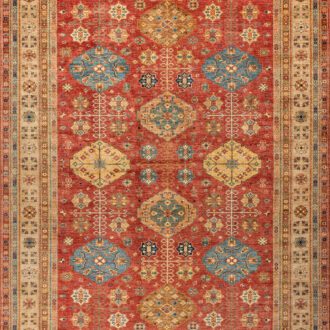 Пакистанский ковёр из шерсти - KAZAK ROYAL - 405 x 502 (KAZR_R_227574-RED-BGE)