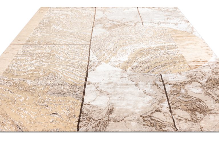 Индийский ковёр из арт-шёлка и шерсти — MARBLE T — MARBLE-LINES-1-BGE