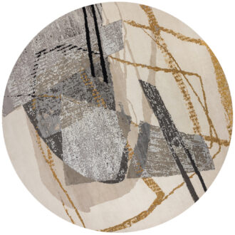 Индийский ковёр из шерсти - HOLLYWOOD ART - 300 x 300 (HOLA_R_CE6689-IVORY-GREY(Round))