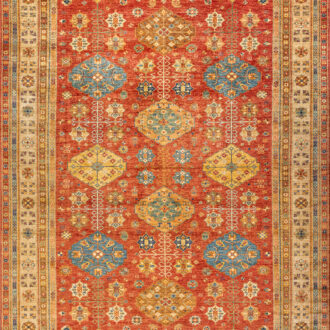 Пакистанский ковёр из шерсти - KAZAK ROYAL - 408 x 497 (KAZR_R_23535-RED-BGE)
