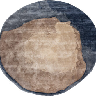 Индийский ковёр из эвкалиптового шёлка - VELVET MIRAGE - 250 x 250 (VMR_RN_STONE TAUPE GREY(Round))