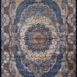 Турецкий шёлковый ковёр - QUM-L - 300 x 390 (QUML_M_2041M-NAV-NAV)