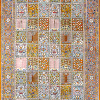 Иранский ковёр из шёлка - QOM - 131 x 207 (QOM_IR_21-013)