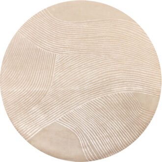 Индийский ковёр из шерсти - LINES - 253 x 253 (LNS_R_LINES-01-02-BGE(Round))