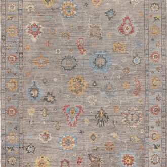 Индийский ковёр из шерсти - OUSHAK GOLD - 370 x 453 (OSG_R_MAJ103-PLUM-GREY)