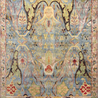 Индийский ковёр из шёлка - ZIEGLER SILK - 255 x 355 (ZIES_R_AC228-BLU-CRE(255x355))