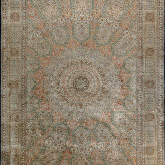 Индийский ковёр из шёлка - KASHMIR SILK 24Х24 - 362 x 547 (CEILING GUMBAD_KAS24XXL-2.6/R/2280-3-890-24_M219##)