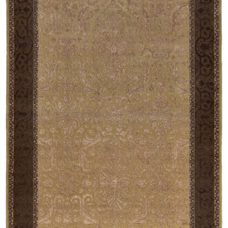 Индийский ковёр из шерсти - KING OF AGRA - 175 x 242 (RAJ14_R_RO1-GLD-BRN)