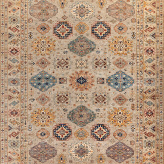 Пакистанский ковёр из шерсти - KAZAK ROYAL - 365 x 464 (KAZR_R_GRAY-GRAY(365x464))