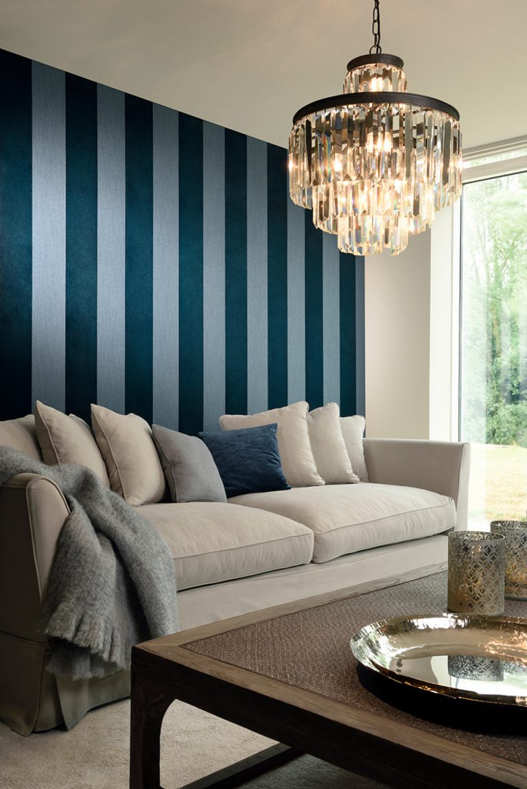 Обои Arte — VELVET — Midnight Blue 18115 (коллекция Flamant Les Rayures — Stripes)