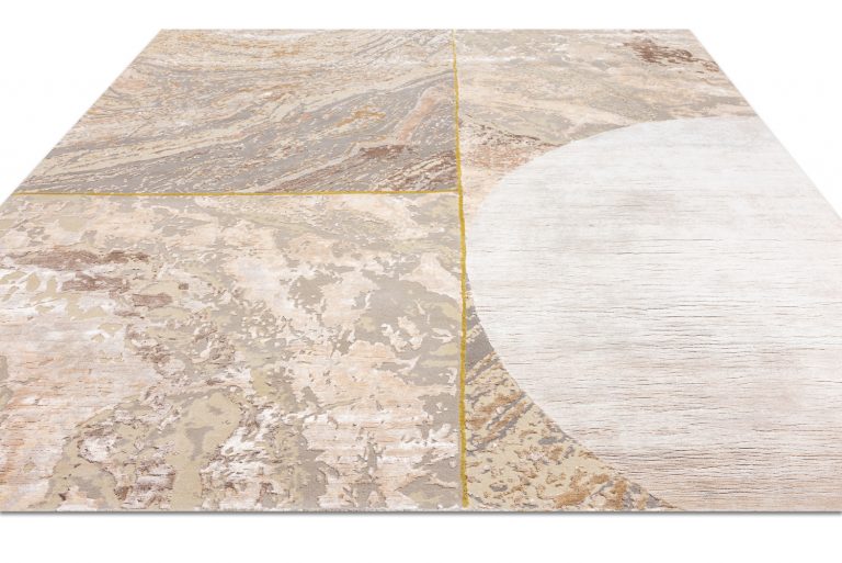 Индийский ковёр из арт-шёлка и шерсти — MARBLE T — MARBLE-LINES-5-COLOR-1