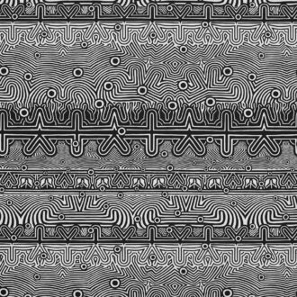 Ткань Jean Paul Gaultier - LABYRINTHE - NOIR - 3454-01