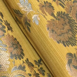 Ткань Quenin - LAMPAS SURCOUF - OR/BLEU - 4030-02