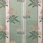 Ткань Quenin - LAMPAS BLEUETS - VERT/CREME - 4054-04