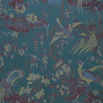 Ткань Quenin - LA PARADE DES OISEAUX - PAON - 4253-01