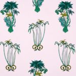 Ткань - Clarke and Clarke - JUNGLE PALMS - PINK - F1110/04