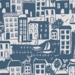 Ткань - Clarke and Clarke - WATERSIDE - NAVY - F1196/03