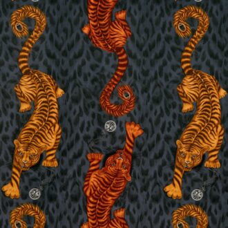 Ткань - Clarke and Clarke - TIGRIS VELVET - FLAME - F1213/01