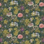 Ткань - Clarke and Clarke - PASSIFLORA - EMERALD VELVET - F1304/07