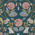 Ткань - Clarke and Clarke - FORESTER - TEAL/BLUSH - F1314/06