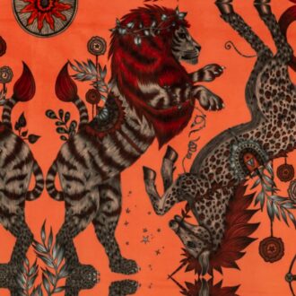 Ткань - Clarke and Clarke - CASPIAN VELVET - CORAL - F1474/01