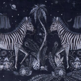 Ткань - Clarke and Clarke - LOST WORLD VELVET - NAVY - F1477/02