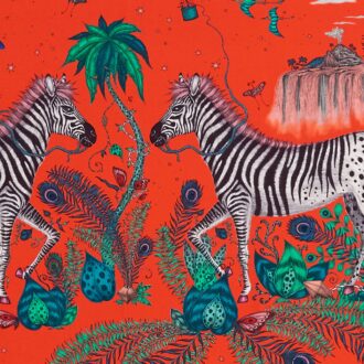 Ткань - Clarke and Clarke - LOST WORLD - RED - F1484/02