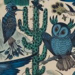 Ткань - Clarke and Clarke - FRONTIER LINEN - BLUE - F1489/01