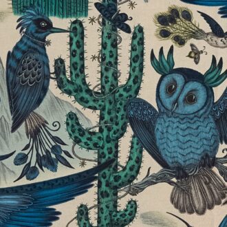 Ткань - Clarke and Clarke - FRONTIER LINEN - BLUE - F1489/01