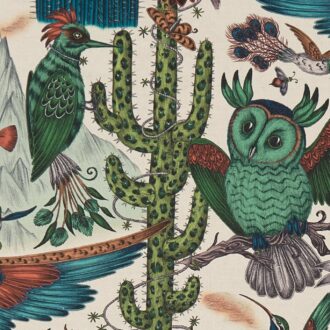 Ткань - Clarke and Clarke - FRONTIER LINEN - GREEN - F1489/03