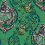 Ткань - Clarke and Clarke - SILVERBACK LINEN - GREEN - F1494/01