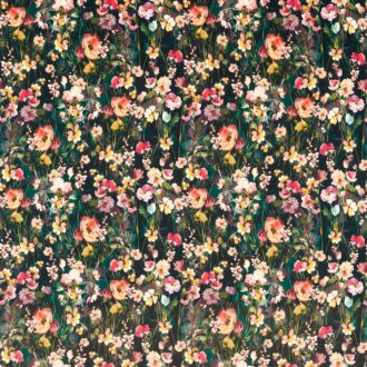 Ткань - Clarke and Clarke - WILD MEADOW VELVET - NOIR VELVET - F1575/04