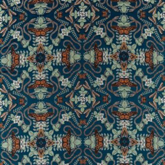 Ткань - Clarke and Clarke - EMERALD FOREST WEAVE - MIDNIGHT JACQUARD - F1581/02