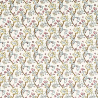 Ткань - Clarke and Clarke - GOLDEN LILY Вышивка - PLUM/DENIM - F1742/04