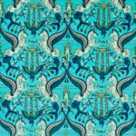 Ткань - Clarke and Clarke - ODYSSEY MYTHOS VELVET - PEACOCK - F1753/01