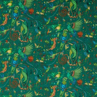Ткань - Clarke and Clarke - QUETZAL VELVET - TEAL - F1759/02