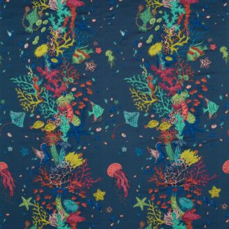 Ткань - Clarke and Clarke - SEAFOREST JACQUARD - NAVY - F1761/01