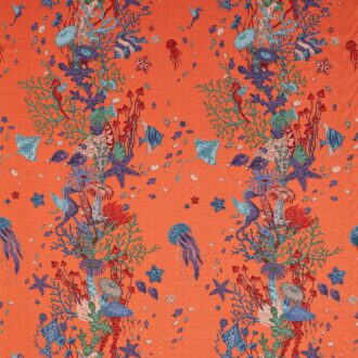 Ткань - Clarke and Clarke - SEAFOREST JACQUARD - PEACH - F1761/02