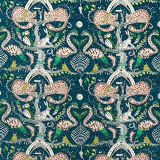 Ткань - Clarke and Clarke - WONDER WORLD VELVET - TEAL - F1764/02