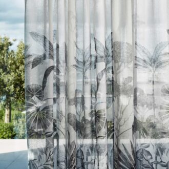 Ткань - Harlequin - FLOREANA SHEER -  Black Earth/Tranquility - HCOL133959