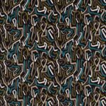 Ткань - Harlequin - SYNCHRONIC -  Black Earth/Bleached Coral - HQN2133872