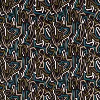 Ткань - Harlequin - SYNCHRONIC -  Black Earth/Bleached Coral - HQN2133872