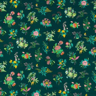 Ткань - Harlequin - WOODLAND FLORAL VELVET -  Jade/Malachite/Rose Quartz - HSRF121175
