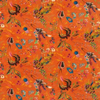 Ткань - Harlequin - WONDERLAND FLORAL VELVET -  Amber/Lapis/Ruby - HSRF121180