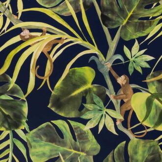 Обои - Clarke and Clarke - MONKEY BUSINESS - INDIGO - W0083/03