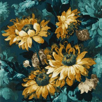 Обои - Clarke and Clarke - SUNFOREST - DENIM/OCHRE - W0162/01